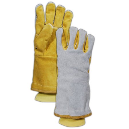 MAGID Weldpro® 6112Flkvw Side Split Cow Leather Welding Gloves, Large 6112FL-KVW-L